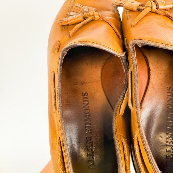 Allen Edmonds Grayson Tassel Loafers Tan Leather Shoes $425 - 9.5 main image 5